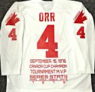 W NWOT LG BOBBY ORR COMMEMORATIVE 1976 TEAM CANADA CUP BAUER STATS HOCKEY JERSEY
