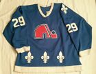 Game Used Worn Vintage Quebec Nordiques NHL Hockey Jersey CCM Maska 1987 29 Finn