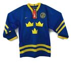 Sweden Svenska Ishockey Forbundet Nike Blue Yellow Hockey Jersey Kids Youth XL