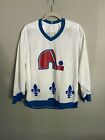 Vintage Quebec Nordiques Blank NHL CCM Maska White Hockey Jersey Size M W1