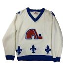 Vtg Quebec Nordiques Knit Sweater jersey shirt sakic nhl hat montreal