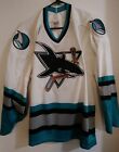 Vintage San Jose Sharks CCM White Blank NHL Hockey Jersey L Large Away Sports