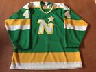 Vintage Minnesota North Stars Maska CCM Jersey Green NHL Sewn 44 Size Medium