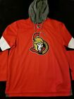 Ottawa Senators NHL Adidas Mens Red Team Platinum Jersey Pullover Hoodie Sz XL