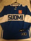 Finland Blue Suomi Adidas World Cup of Hockey Replica Jersey 2016 Mens Small