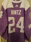 Roope Hintz Hockey Fights Cancer signed Dallas Stars Game Worn Jersey Authentic