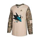Adidas San Jose Sharks Camo Veterans Jersey Mens Rare