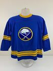 VTG Buffalo Sabres Rawlings Hockey Blue Jersey Youth Size XL USA Made NHL EUC