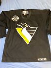 VINTAGE MARIO LEMIEUX PITTSBURGH PENGUINS CENTER ICE CCM CANADA JERSEY LARGE