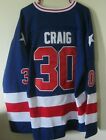 JIM CRAIG 1980 USA OLYMPIC HOCKEY JERSEY BLUE SIZE L NEW