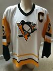 Vintage CCM Mario Lemieux 66 Pittsburgh Penguins Captain Hockey Jersey Mens