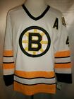 Bobby Orr Boston Bruins White  Gold 1981 1995 Throwback CCM NHL Jersey Medium