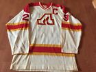 Vintage 70s Atlanta Flames Sandow Sporting Knit Jersey NHL Durene Sweater Sz M