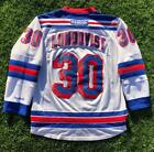 Rare Reebok White STITCHED New York Rangers Lundqvist 30 NHL Hockey Jersey M
