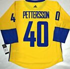 L XL NWT ELIAS PETTERSSON TEAM SWEDEN YOUTH ADIDAS LICENSED HOCKEY JERSEY PATCH