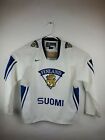 Mens Nike Finland Suomi IIHF white replica hockey jersey size Small