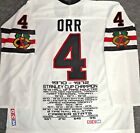 NWT VTG BOBBY ORR CHICAGO BLACKHAWKS NHL CAREER STATS AWARDS CCM MASKA JERSEY