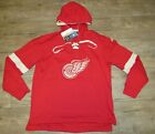 Adidas Detroit Red Wings Lace Up Twill Crest Jersey Hoodie Jacket Mens Large