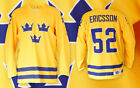 Team Sweden YELLOW AUTHENTIC Ice Hockey Jersey Custom Name and Number