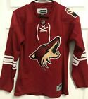 ARIZONA COYOTES Women Burgundy Premier NHL Collar Tie Hockey Jersey S Reebok