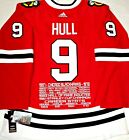 BOBBY HULL CHICAGO BLACKHAWKS NHL CAREER STATS ADIDAS 54 PRO AUTHENTIC JERSEY