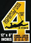 BOBBY ORR BOSTON BRUINS WHT GOLD NUMBER 4 NHL CAREER STATS AWARDS JERSEY 12x 8