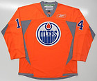 JORDAN EBERLE EDMONTON OILERS ORANGE REEBOK PREMIER JERSEY