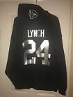 Oakland Raiders Marshawn Lynch Black Jersey Style Hoodie Hoody Hooded Sweatshirt
