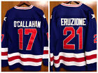 1980 USA Olympic Games 21 Mike Eruzione 17 OCallahan Mens Hockey Jersey Sewn