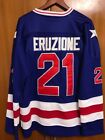 1980 Miracle On Ice Team USA Mike Eruzione 21 Hockey Jersey Blue All stitched