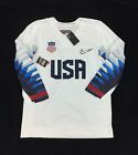 NEW Nike Team USA Replica White Blue Olympic Mens Hockey Jersey P34235 National