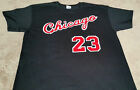 Chicago Bulls Michael Jordan Rookie year vtg style Jersey T shirt Black or Red