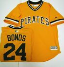 BARRY BONDS PIRATES GOLD JERSEY NEW MENS LARGE MAJESTIC