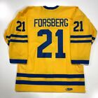 PETER FORSBERG AUTHENTIC TEAM SWEDEN OLYMPIC YELLOW JERSEY COLORADO AVALANCHE