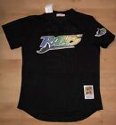 Tampa Bay Devil Rays Wade Boggs Jersey 12 Black Mesh BP 90s 2 Button Henley