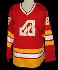 ATLANTA FLAMES RETRO HOCKEY JERSEY TOM LYSIAK SEWN NEW ANY SIZE