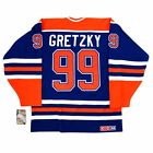 1985 86 Wayne Gretzky CCM Edmonton Oilers Throwback HEROES Blue Jersey Mens